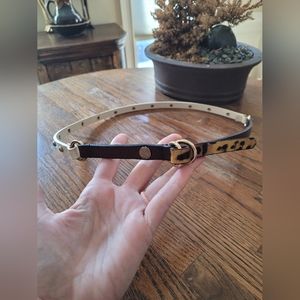 White, Brown, & Cheetah Belt Size Large